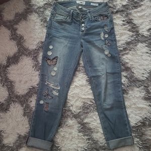 Cropped butterfly embroidery Jean's